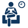 Icon of a person reading in a waiting room